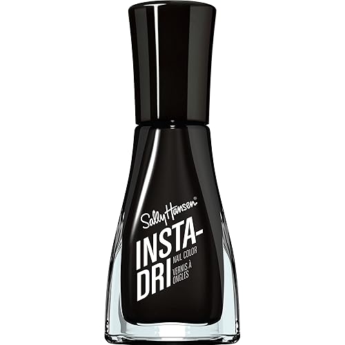 Sally Hansen Insta-Dri, Back to Black, Quick Dry, Long Lasting, Opaque, ShinyBlack Nail Polish