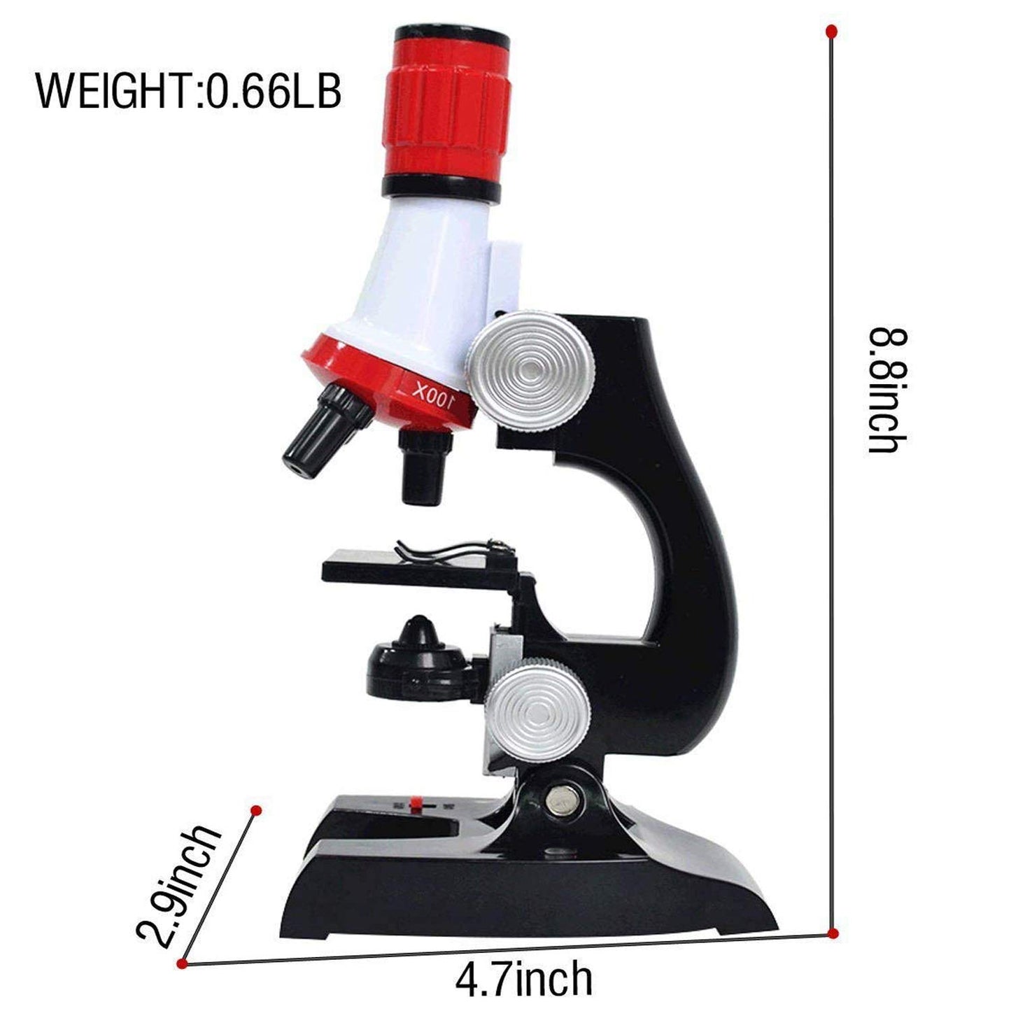 Little World Kids Microscope Kit – Beginner Science Set with LED, 100x/400x/1200x Magnification, Educational Toy Gift for Birthdays & Halloween