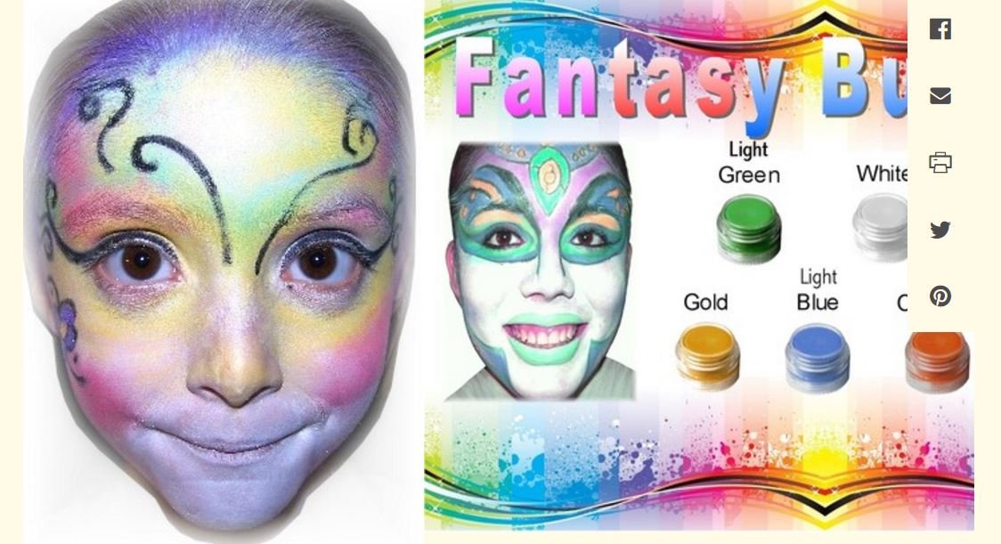 Face Paint Fantasy Butterfly All Natural Non Toxic