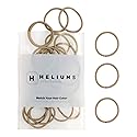 Heliums Small Hair Ties - Sandy Blonde - No Damage Mini 1 Inch Reusable 2mm Elastics for Thin Hair and Kids, Neutral Ponytail Holders - 48 Count
