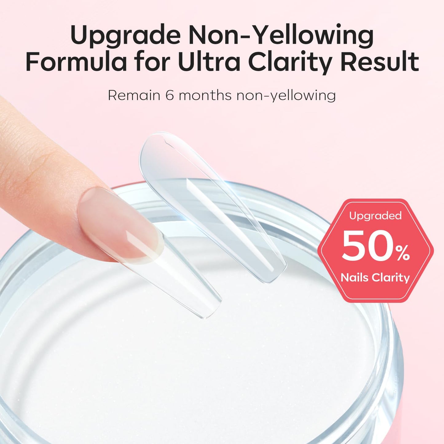 Modelones Clear Acrylic Powder, 4.23oz Acrylic Powder Large Capacity Professional Acrylic Nail Powder Polymer for 3D French Nail Manicure Extension