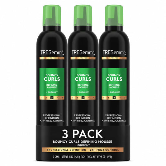 TRESemmé Flawless Curls Nourishing Mousse With Coconut and Avocado Oil 15 oz, Pack of 3 Beauty & Personal Care TRESemmé