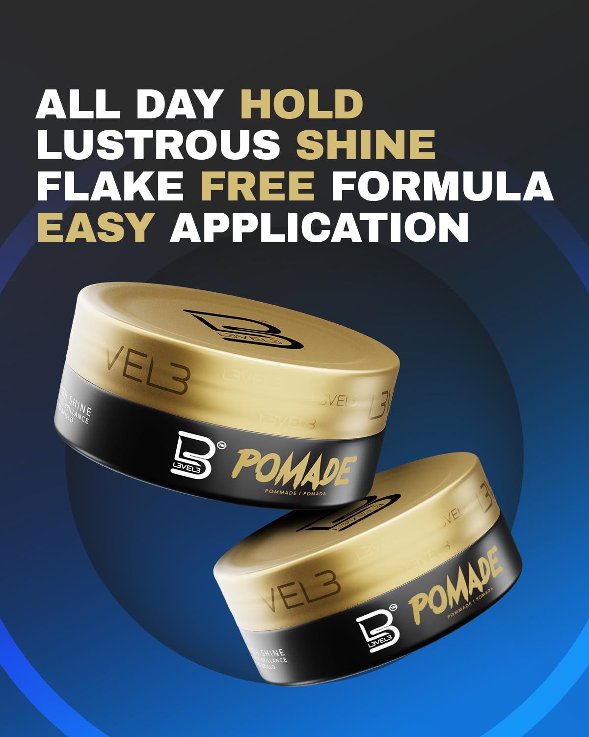 L3 Level 3 Pomade - Improves Hair Strength and Volume, Long-Lasting Hold