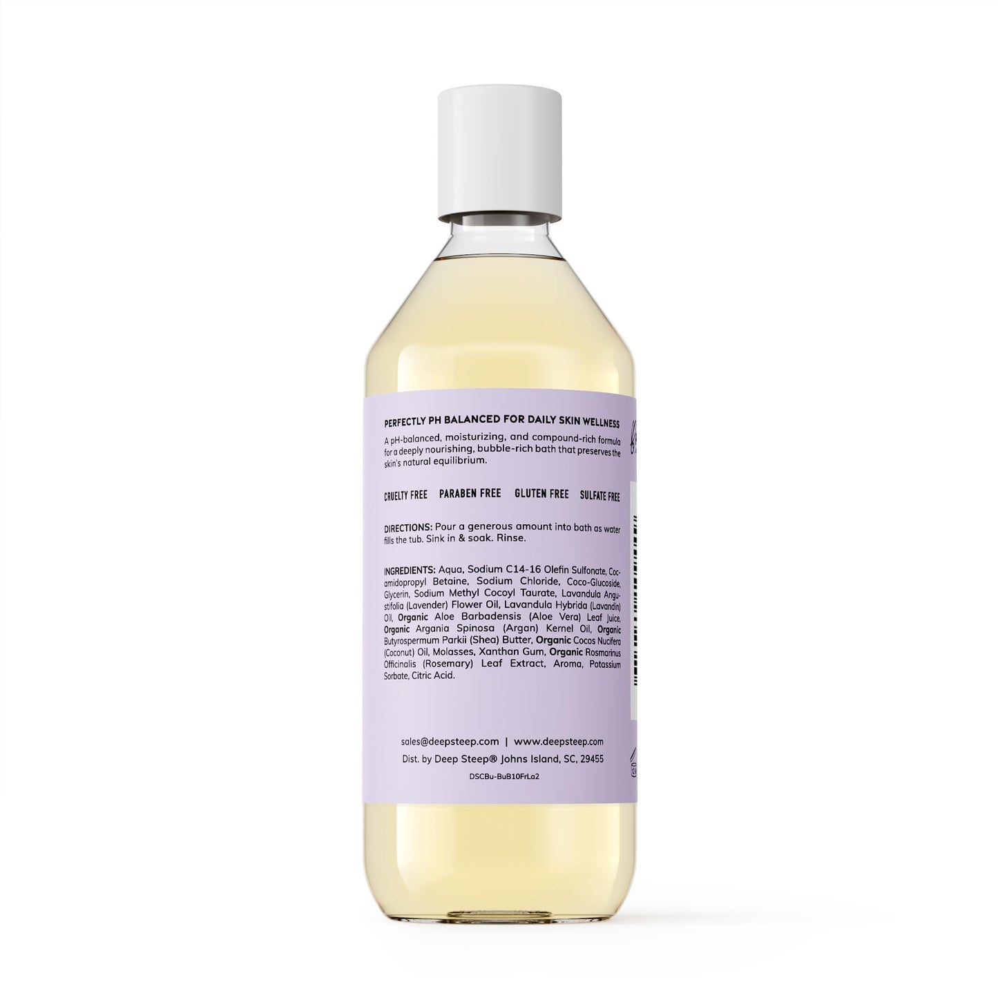 Deep Steep Bubble Bath, Fresh Lavender, 10 oz - Soothing Soak with Shea Butter, Argan Oil, Aloe Vera & Coconut Oil - Vegan, Sulfate-Free, PH-Balanced