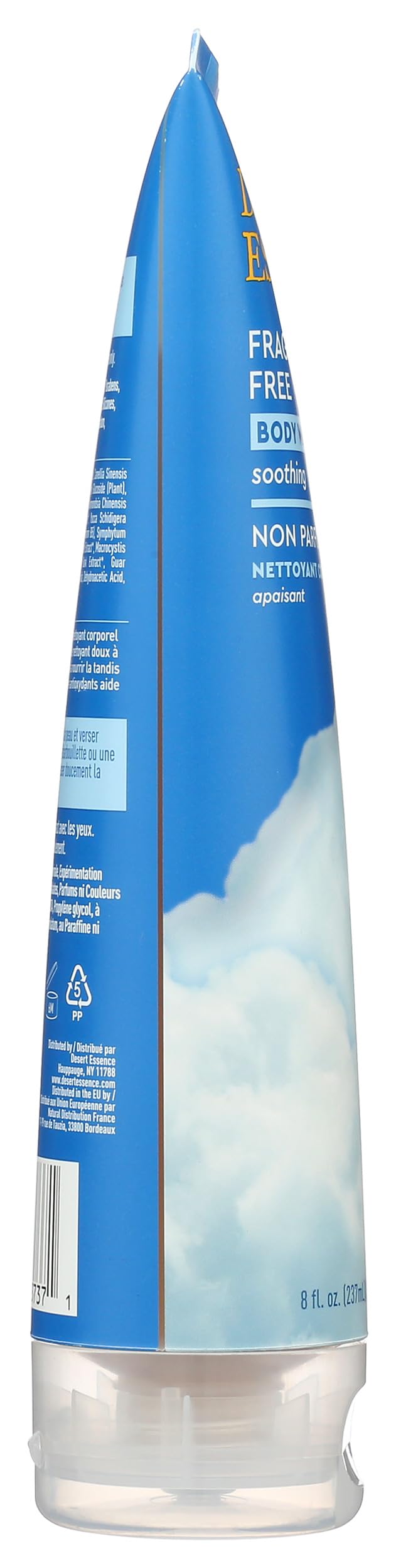 Desert Essence Fragrance Free Body Wash Sensitive Skin-Friendly Plant-Based Cleanser with Organic Aloe, Green Tea & Jojoba Oil - Nourishing