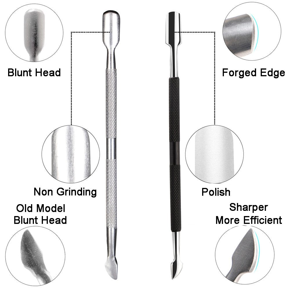 Ejiubas Cuticle Trimmer with Cuticle Pusher Cuticle Nipper Professional Grade Stainless Steel Cuticle Remover Cutter Clipper Durable Pedicure Manicure