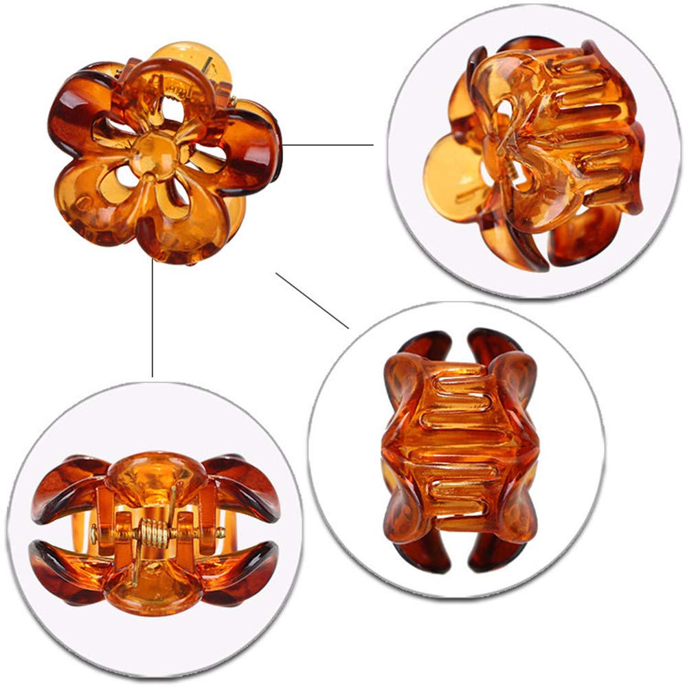 TOPYHL 12PCS Flower Shaped Small Hair Clips Claw Jaw Hair Clips Clamps Non-Slip Hair for Women Girls Hair Accessories