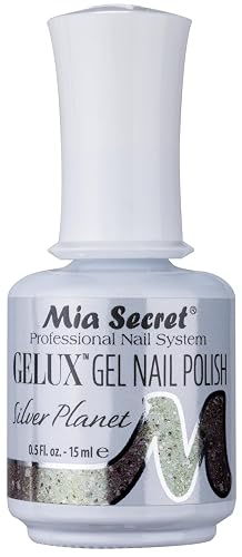 Mia Secret Gelux Nail Polish 0.5 Oz UV Gel-SOAK Off - New Shades 2017 U Pick (Silver Planet) Beauty & Personal Care Mia Secret