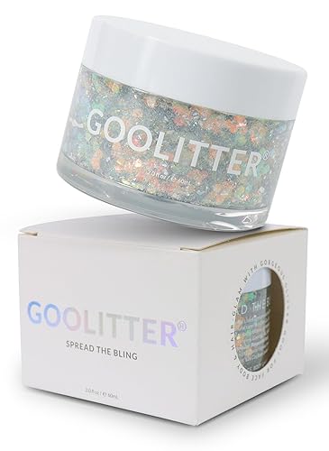 Goolitter Face, Body & Hair Holographic Clear White Glitter Gel [Snowy Cloud] 2oz (60mL) | Chunky | K-Beauty | Halloween, Festival, EDM, Rave, Party