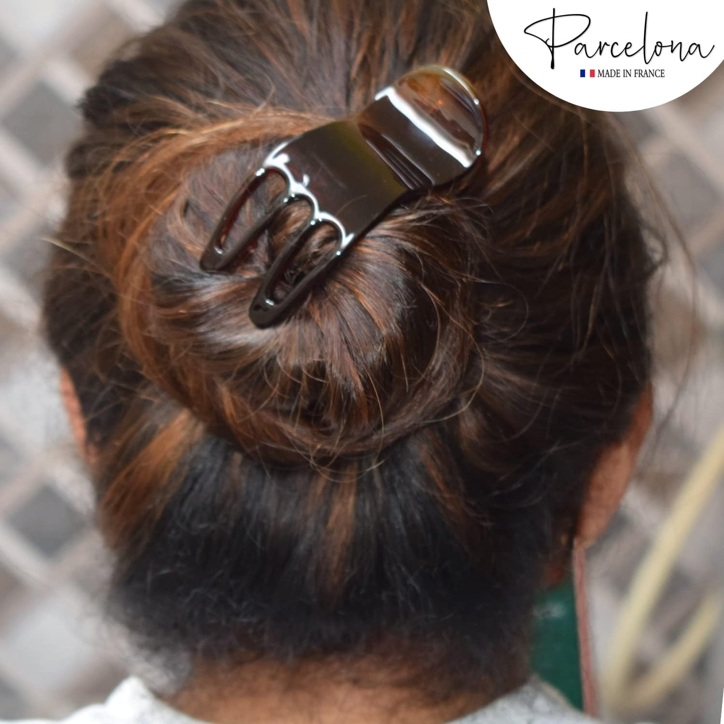 Parcelona French Simply Bear Paw Medium 3” Celluloid Non Slip Side Slide In Jaw Yoga for Fine Hair Fashion Durable Styling Women Hair Accessories Claw