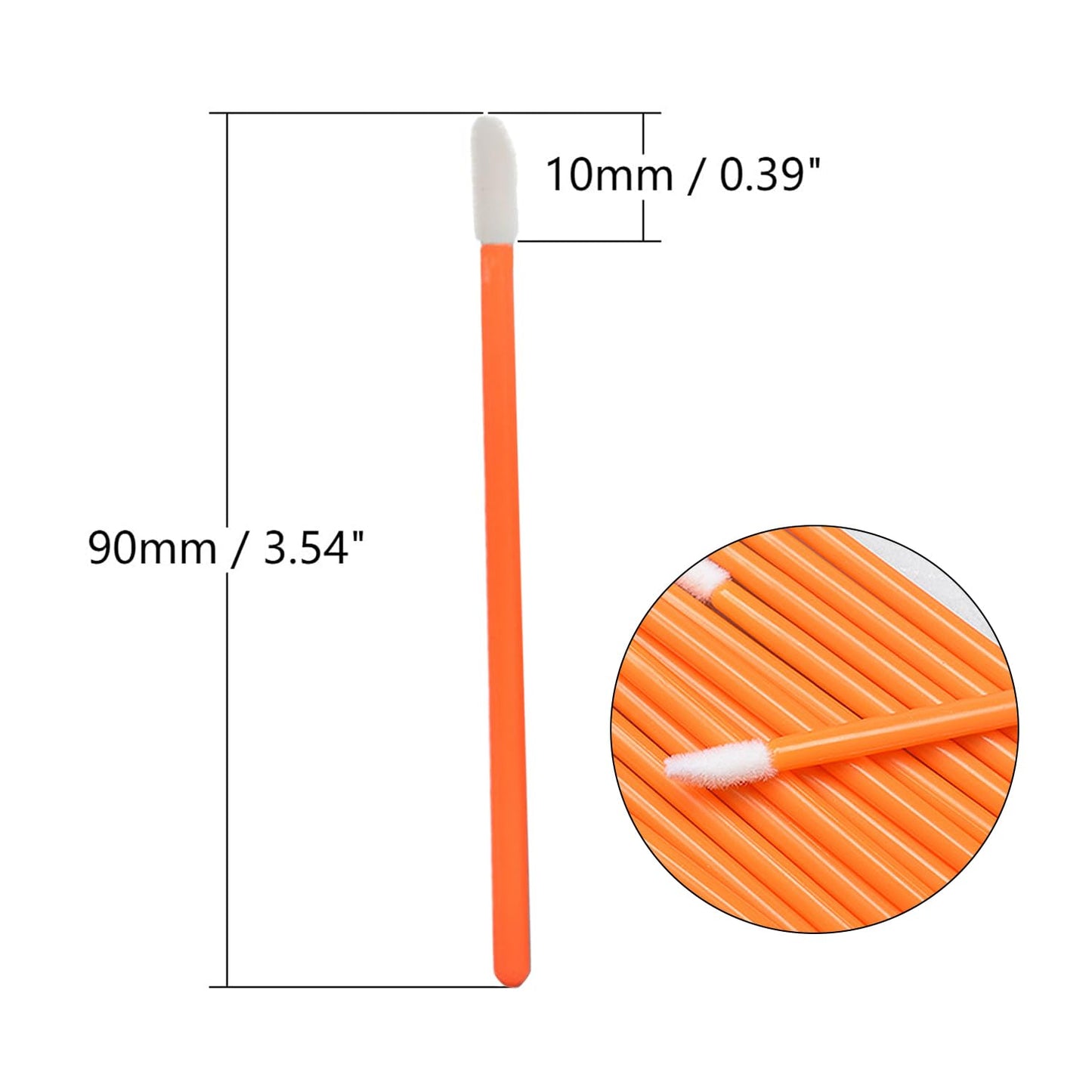 Utoolmart Disposable Lipstick Gloss Wands, Lip Brushes, Make Up Lip Gloss Wands Applicator Tool, Orange, 50 Pcs