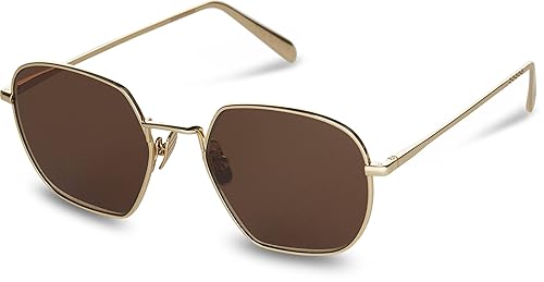 TOMS Women's Sawyer Polarized Square Sunglasses, Shiny Gold, One Size