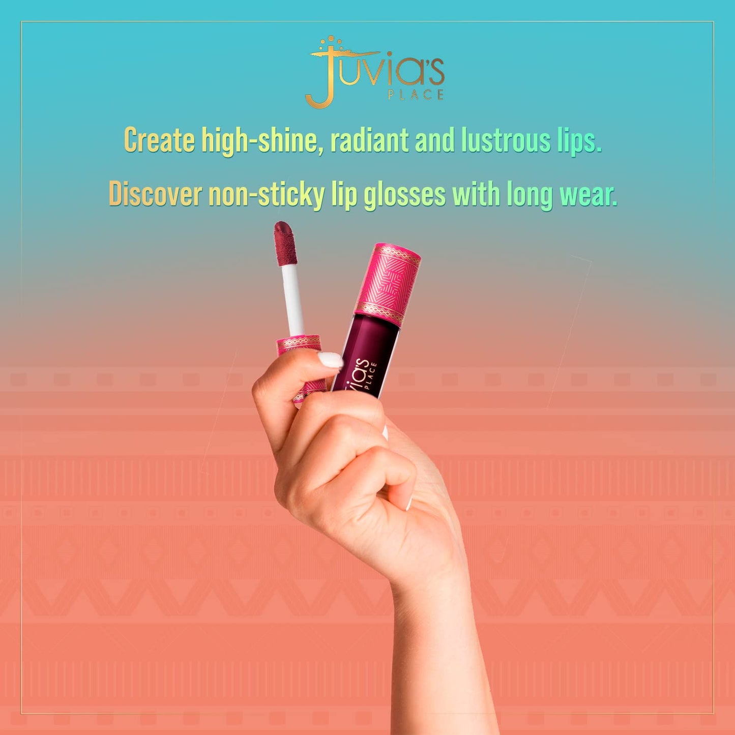Juvia's Place Lip Gloss Reflect Maroon, Long Lasting Hydrating The Reds & Berries 0.16 oz