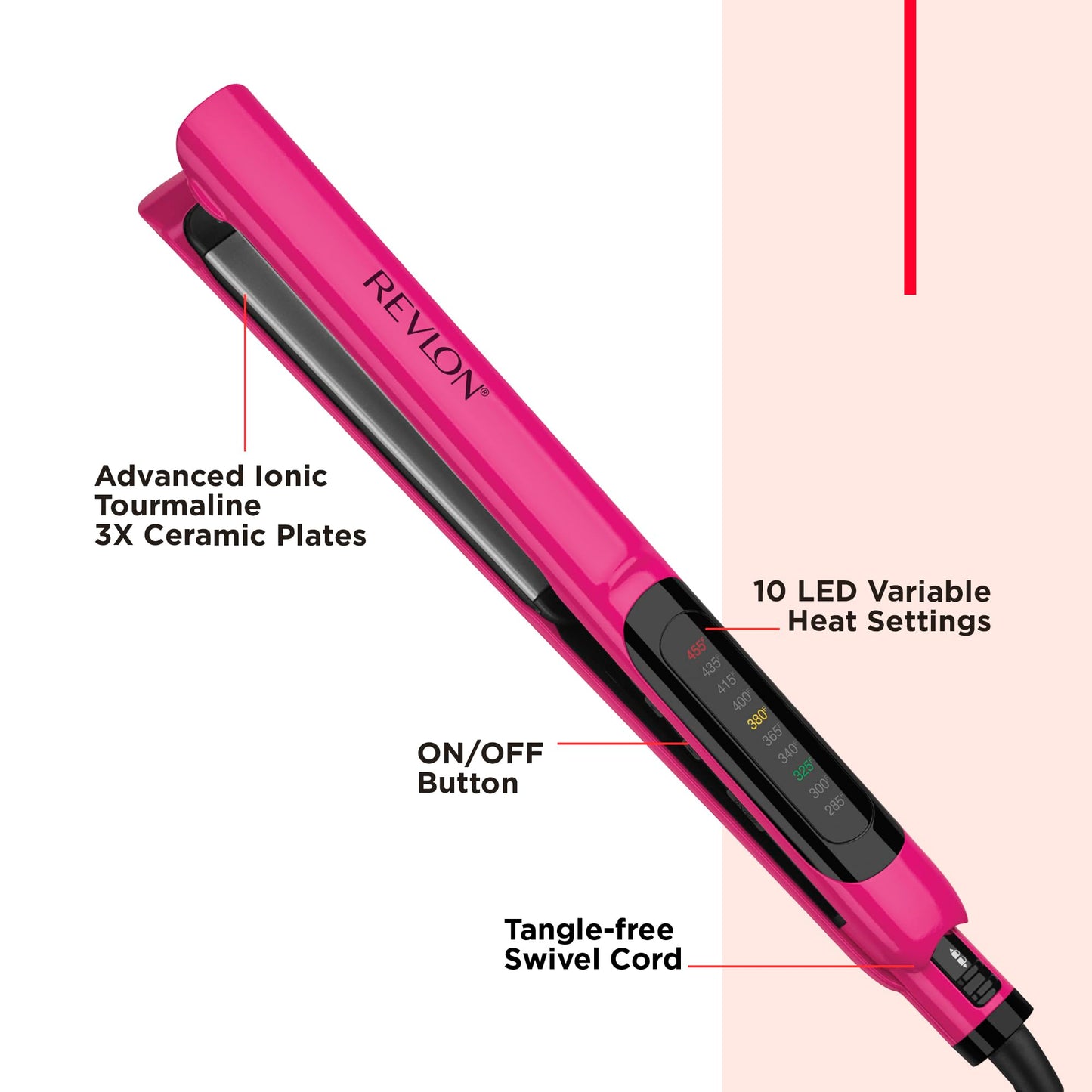 Revlon Smooth Brilliance Ceramic Hair Flat Iron | Smooth Glide and Ultra-Sleek Sylas, (1 in)