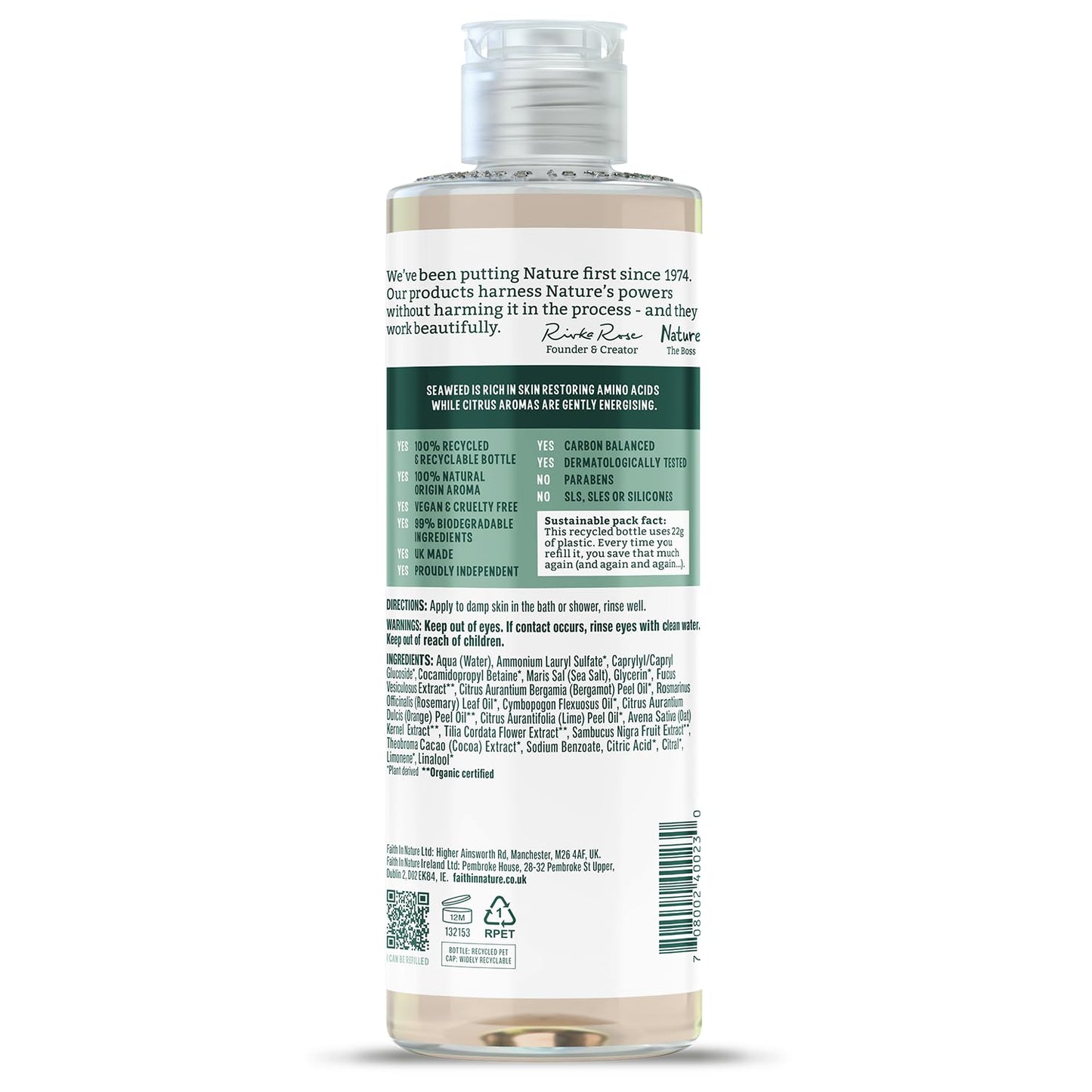 Faith In Nature Seaweed & Citrus Shower Gel & Foam Bath, 13.5 Oz
