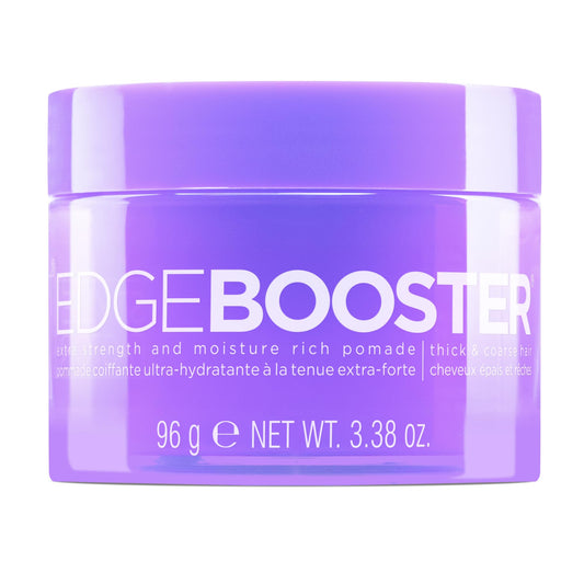 Style Factor Edge Booster Extra Strength & Moisture Rich Pomade | Strong Hold Edge Control Gel for Thick & Coarse Hair | High Shine, Non-Greasy
