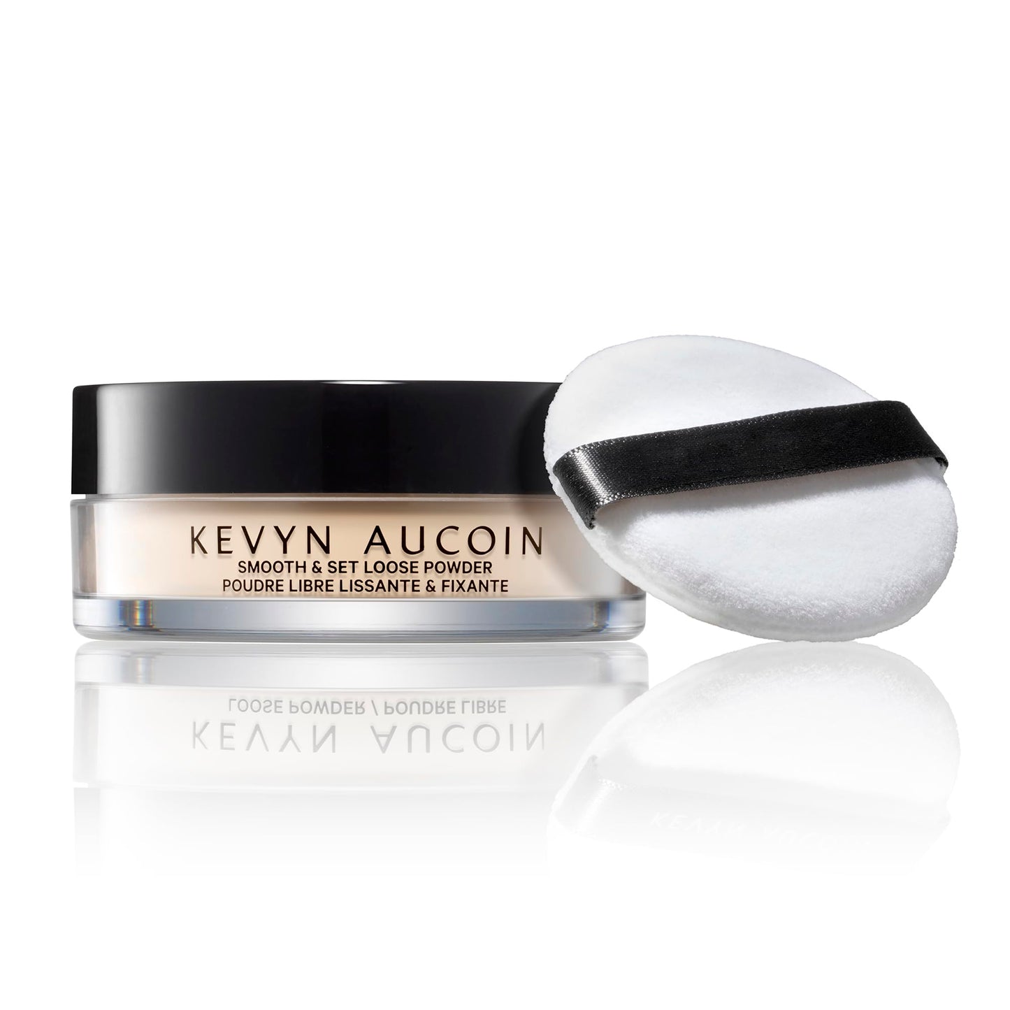 Kevyn Aucoin Smooth & Set Loose Powder with Puff: Universal shade, all skin types & tones. Sheer, lightweight, blends well, blurs imperfections