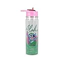 Silver Buffalo Lilo and Stitch Aloha Double Wall Tritan Water Bottle | BPA-Free Plastic Bottle With Screw Top And Flip-Up Straw Lid | Sports