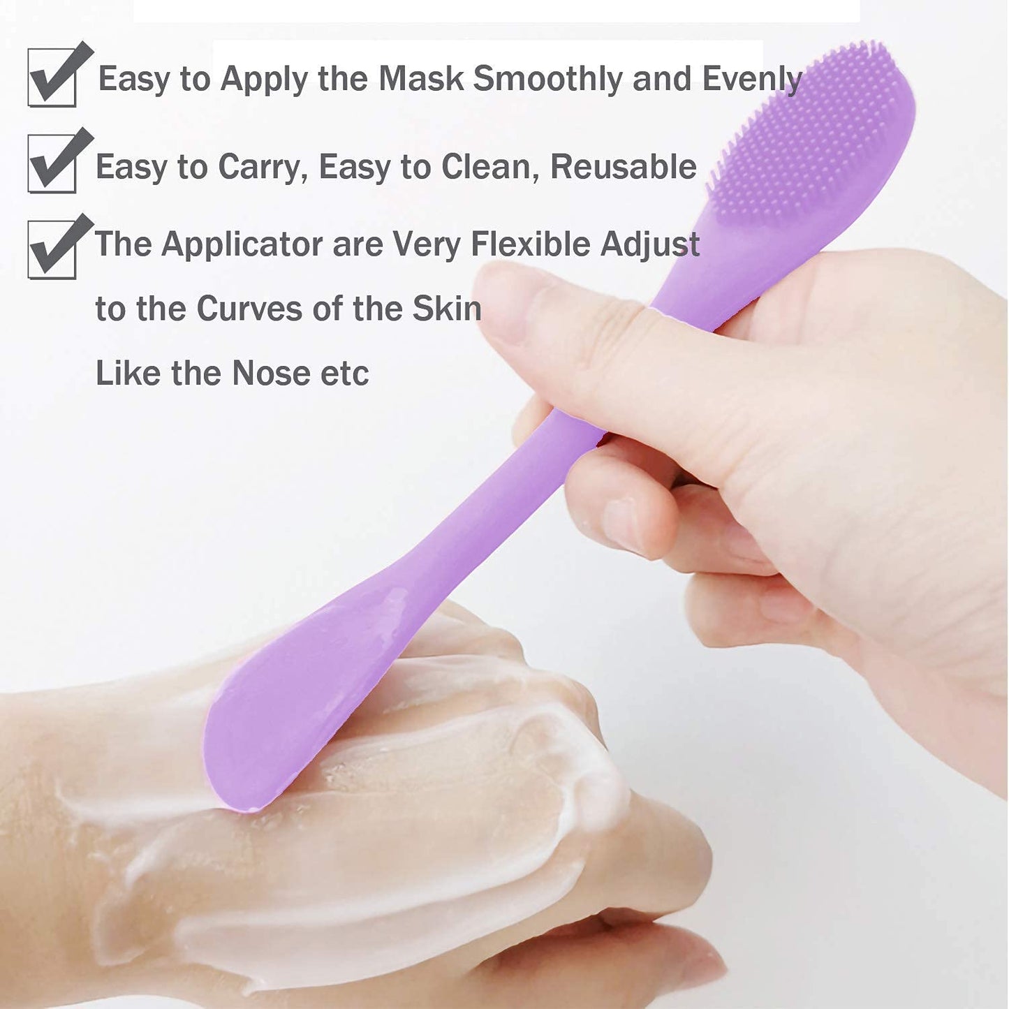 RamPula Silicone Facial Mask Applicator Face Masks Skincare Brush Facial Scrubber Double-Head Lotion Spatula Scoop Beauty and Personal Care RamPula