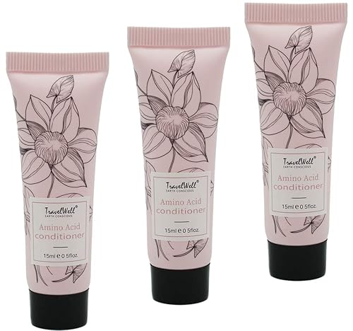 Travelwell Conditioner, Flower Series Hotel Travel Size Guest 0.5 Fl Oz/15ml, 200 Tubes per Box | Travel Size Toiletries | Cruelty-Free Bulk Set