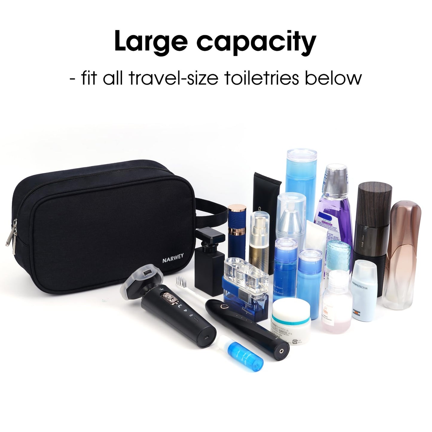 Narwey Quilted Makeup Bag Puffy Make up Bag Cosmetic Bag Organizer, Puffer Travel Toiletry Bag for Traveling Women Girl, Travel Bag for Toiletries Beauty and Personal Care Narwey