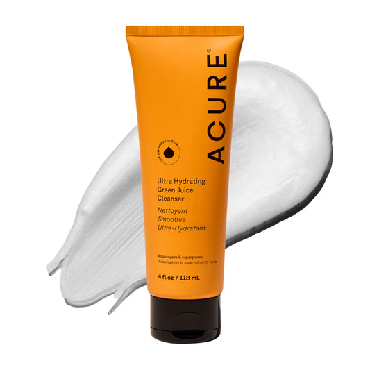 Acure Ultra Hydrating Green Juice Face Cleanser - Superfood Cleanser, Green Face Wash for Women & Men, Clean Skin Formula with Spinach, Blackhead