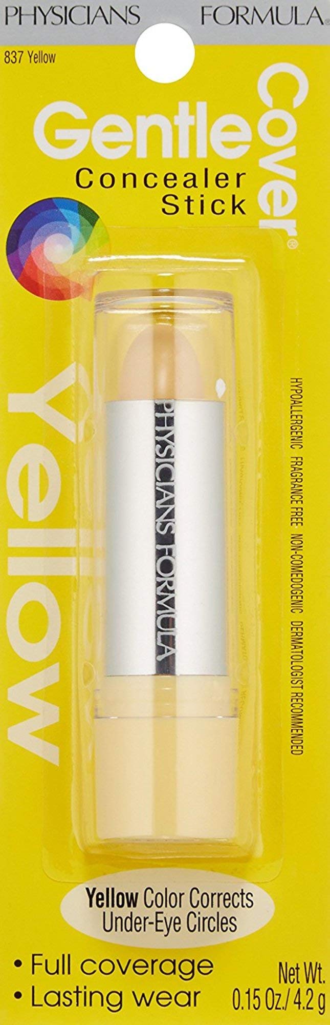 Physicians Formula Gentle Cover Concealer Stick, Yellow For Blemishes, Under-Eye Circles & Skin Imperfections