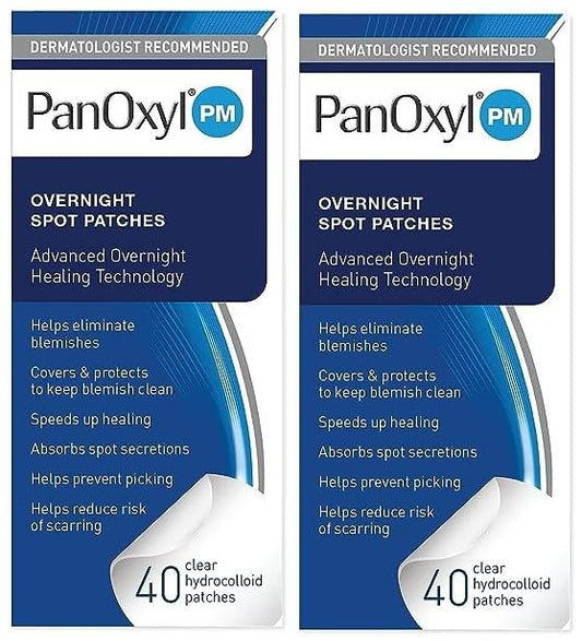 PanOxyl PM Overnight Spot Patches, Advanced Hydrocolloid Healing Technology, Fragrance Free, 40 Count - Pack of 2 Beauty & Personal Care PanOxyl