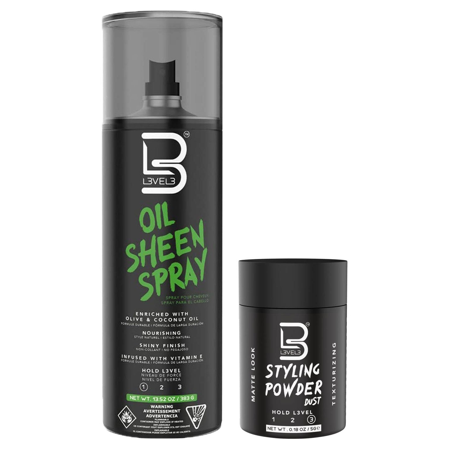 L3 Level 3 Oil Sheen Spray - Adds Shine to Hair After Styling - Infused with Vitamin E, Olive and Coconut Oil and Herbal Extracts Level Three Oil