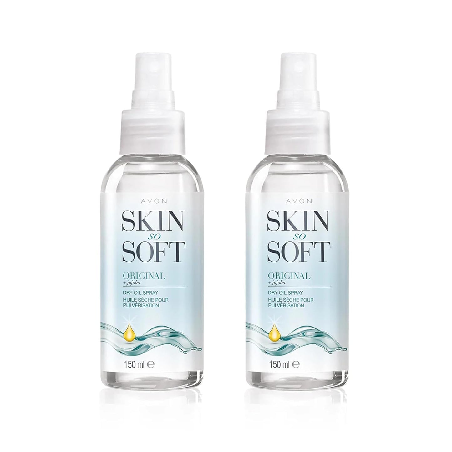 AVON SKIN SO SOFT Original JOJOBA Dry Oil Spray (5 Fl. Oz) Each - Travel-Friendly Luxury Lightweight Body & Hair Oil Mist - Fast-Absorbing Beauty and Personal Care AVON SKIN SO SOFT