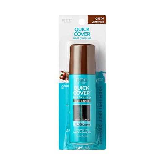 Red by Kiss Quick Cover Root Touch-Up Spray, Waterproof & Smudge-Proof Gray Coverage, Quick-Dry Formula with Jojoba Oil, Lightweight & Travel-Friendly