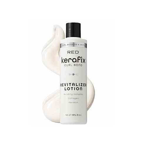 RED by Kiss Kerafix Curl Bond Revitalizer Lotion (8 Oz), Curl Defining Cream for Curly Hair & Textures, Anti-Frizz Bond Repair Enhance Shape, Boost