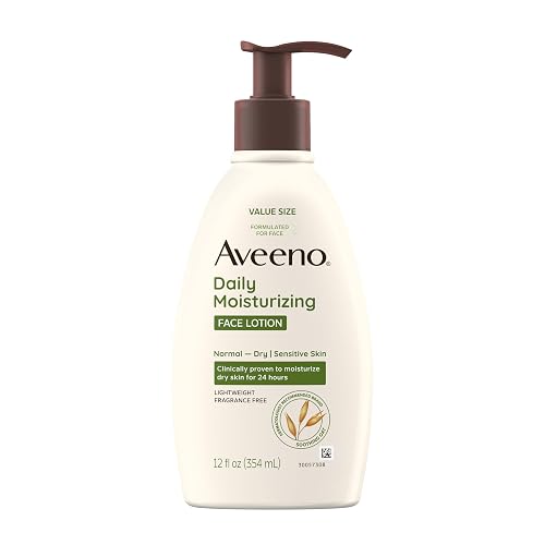 Aveeno Daily Moisturizing Face Lotion with Soothing Prebiotic Oat, Gentle Lotion Nourishes Normal to Dry Skin With Moisture, Sensitive Skin