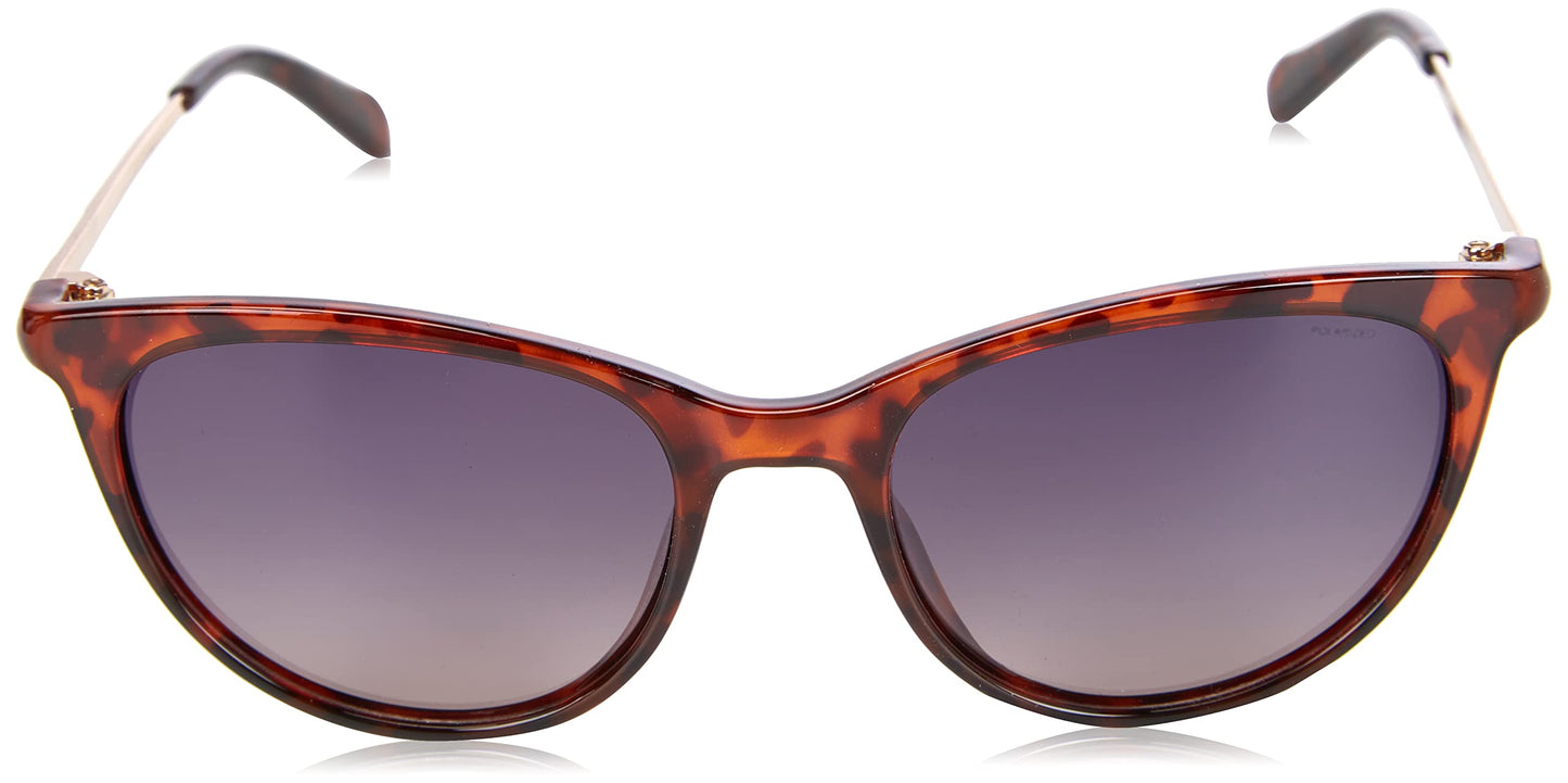 Fossil Women's Female Sunglasses Style FOS 3127/S Cat Eye, Havana/Polarized Violet Gradient, 54mm, 18mm