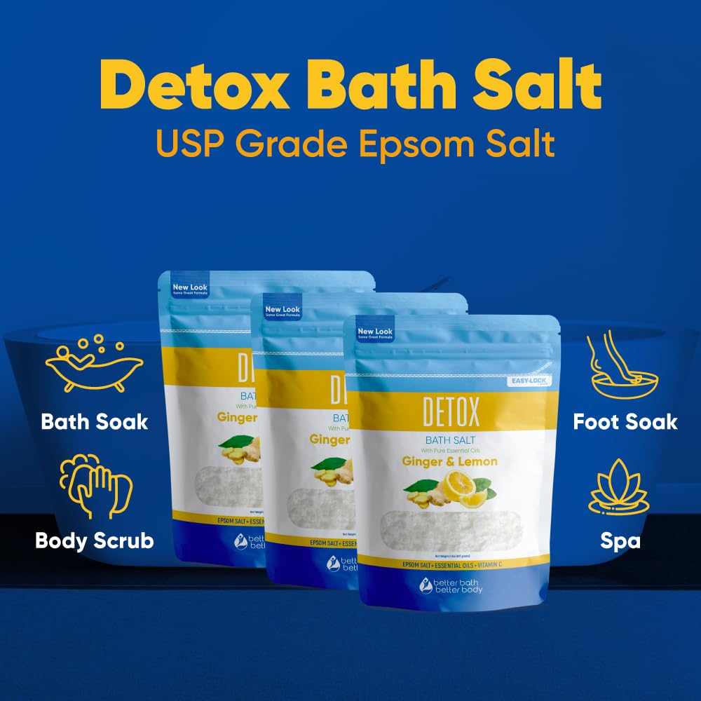 Detox Bath Salt (3-Pack) 2-Lbs Each, 6-Lbs Total