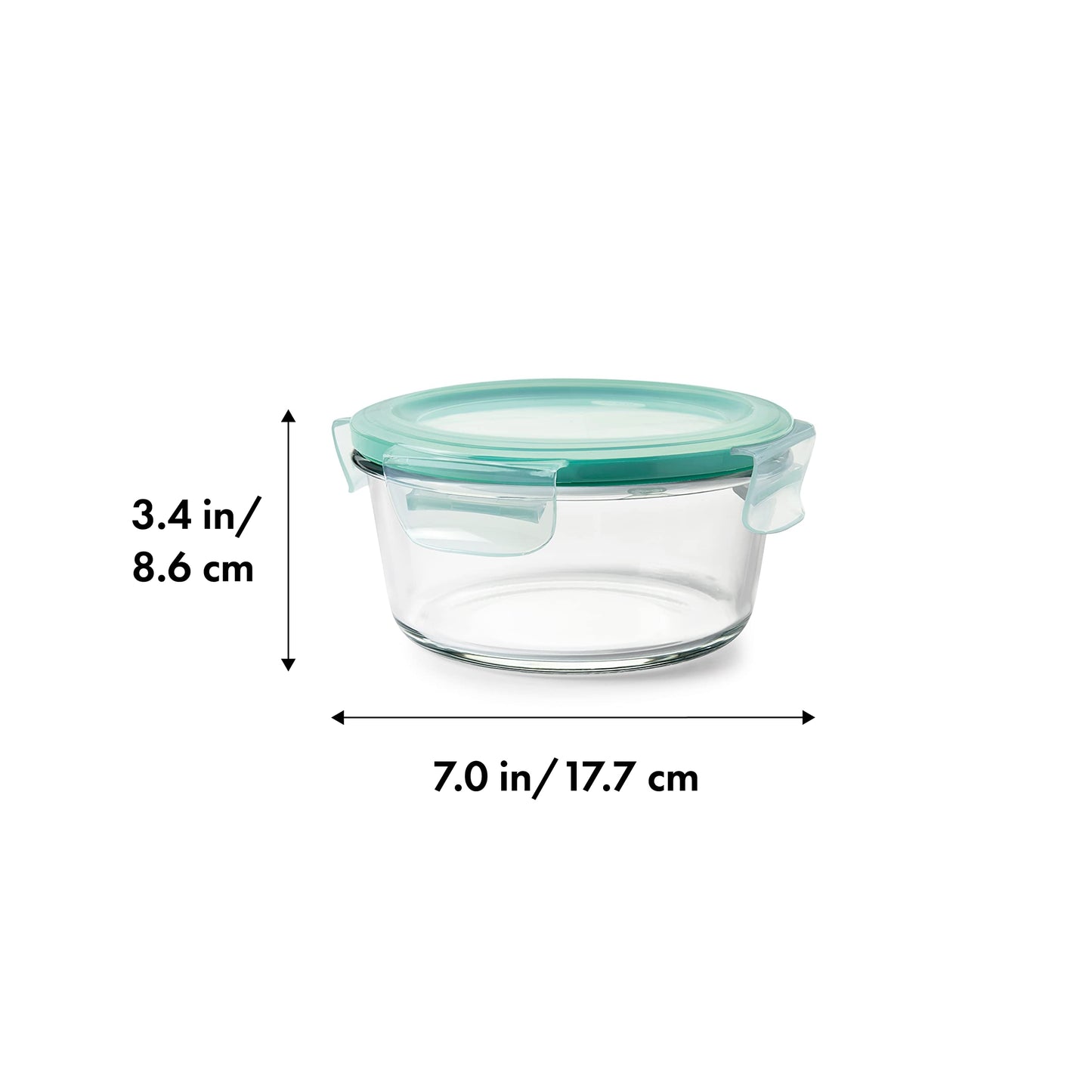 OXO Good Grips 4 Cup Smart Seal Leakproof Glass Round Airtight Food Storage Container
