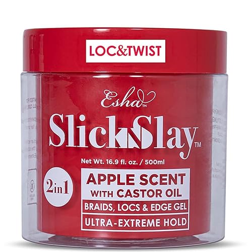 Esha Slick N Slay Braiding Gel - 3-in-1 Ultra Extreme Hold Hydrating Conditioning Shining Gel for Hair - Fast Dry Locking Gel for Locs, Twists, Braids