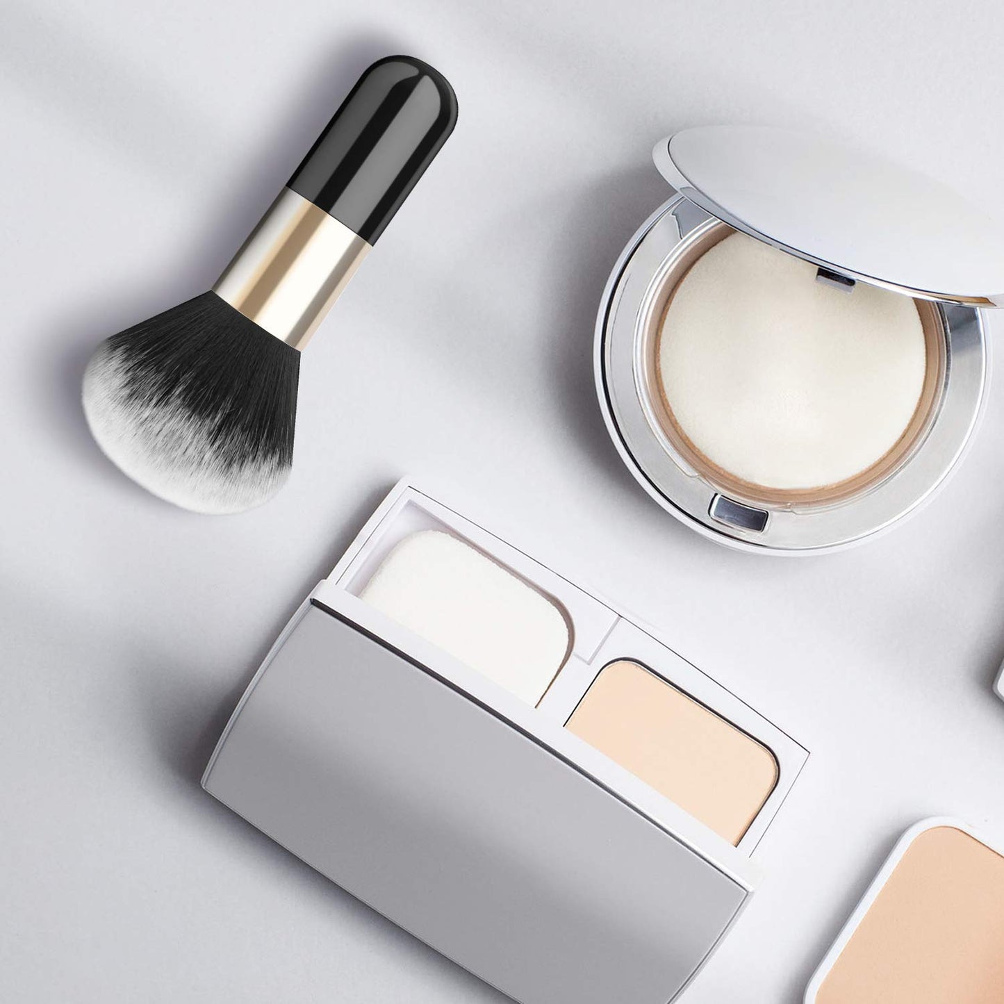 Luxspire Powder Makeup Brush, Flat Kabuki Brush, Single Large Makeup Brush Soft Face Mineral Powder Foundation Brush Blush Brush for Blending Makeup