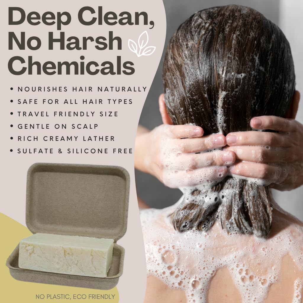 The Yellow Bird Solid Bar Shampoo Soap. Grapefruit, Rosemary, and Lavender. Mild Natural and Organic Ingredients. Sulfate Free. Gentle Scalp + Hair
