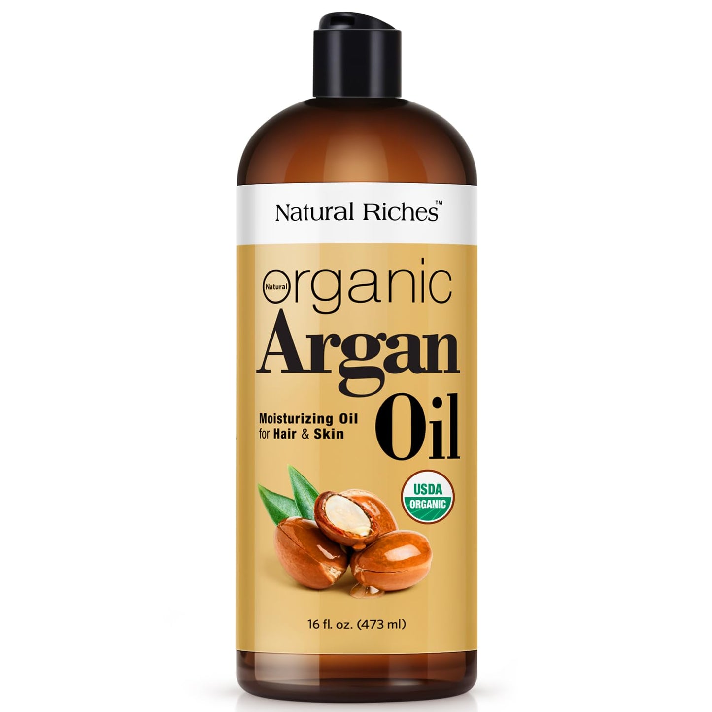 Natural Riches Organic Argan Oil of Morocco 16oz Penetrating Hair oil Deep Moisturizing Serum for Dry, Damaged & Coarse Hair pure Moroccanoil Cold