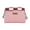 Demon Slayer Nezuko Metal Badge Women's Pink Crossbody Handbag