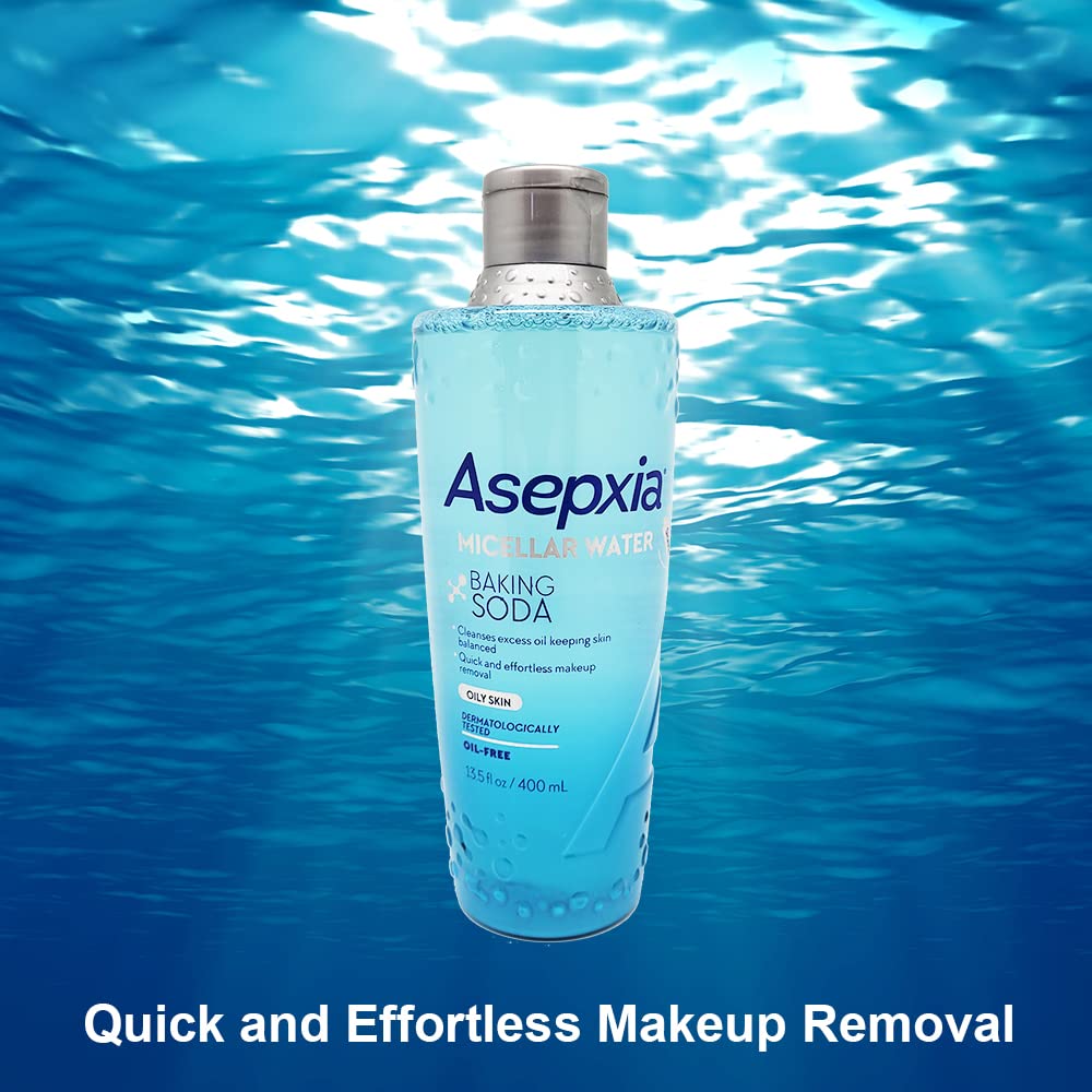 Asepxia Baking Soda Micellar Water Cleanser & Makeup Remover, 13.5 Ounce