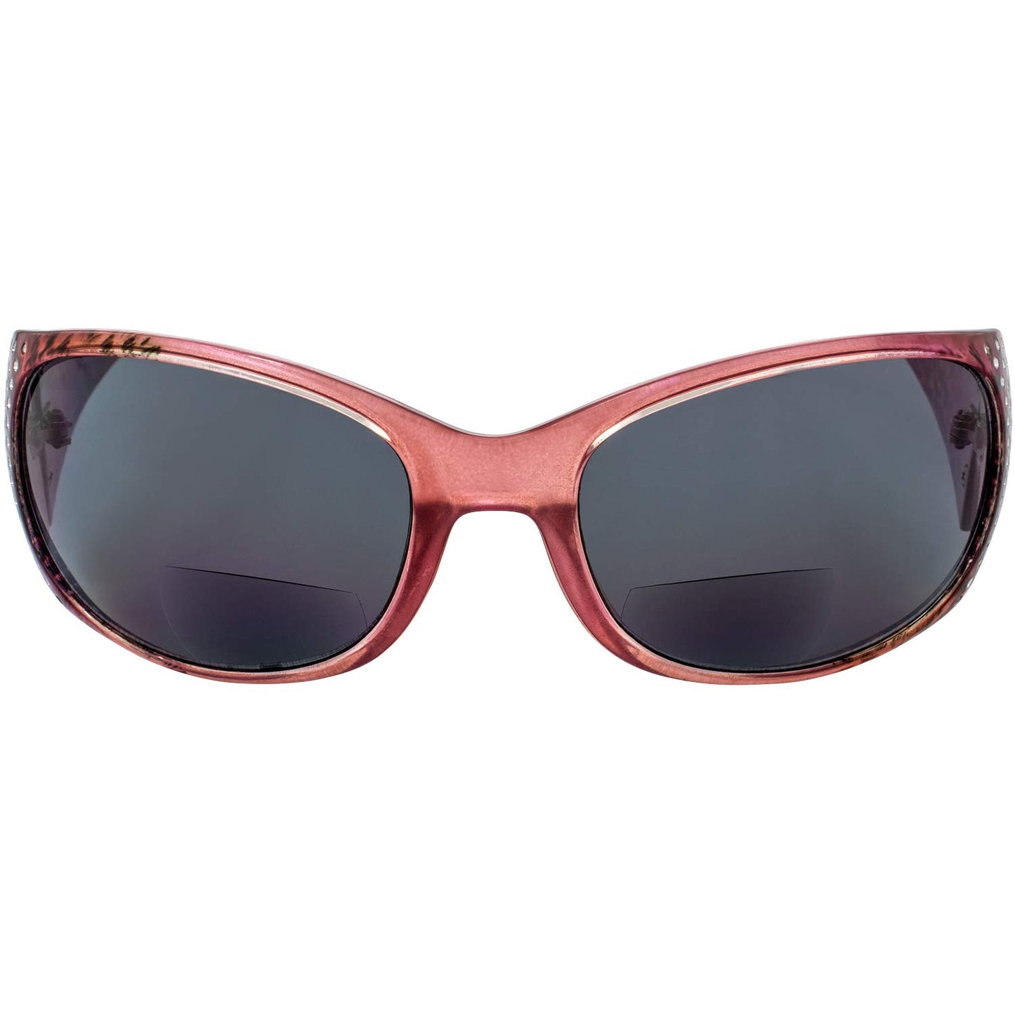 Global Vision Set of 2 Galaxy Womens Bifocal Fashion Motorcycle Sunglasses Chrome Rhinestones Lavender & Pink Frames 2.0 Mag Smoke Lenses