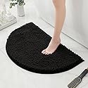 HYFAN Half Round Microfiber Chenille Non-Slip Bathroom Bath Rug Super Absorbent Quick Drying Shower Mat Soft Shaggy Bathtub Rugs Machine Washable…