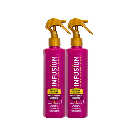 Infusium Repair and Replenish Heat Protector - Nourishing Heat Protection Spray for Hair with Vitamin E and Avocado Oil - Moisture Lock - 2 pc Beauty & Personal Care Infusium