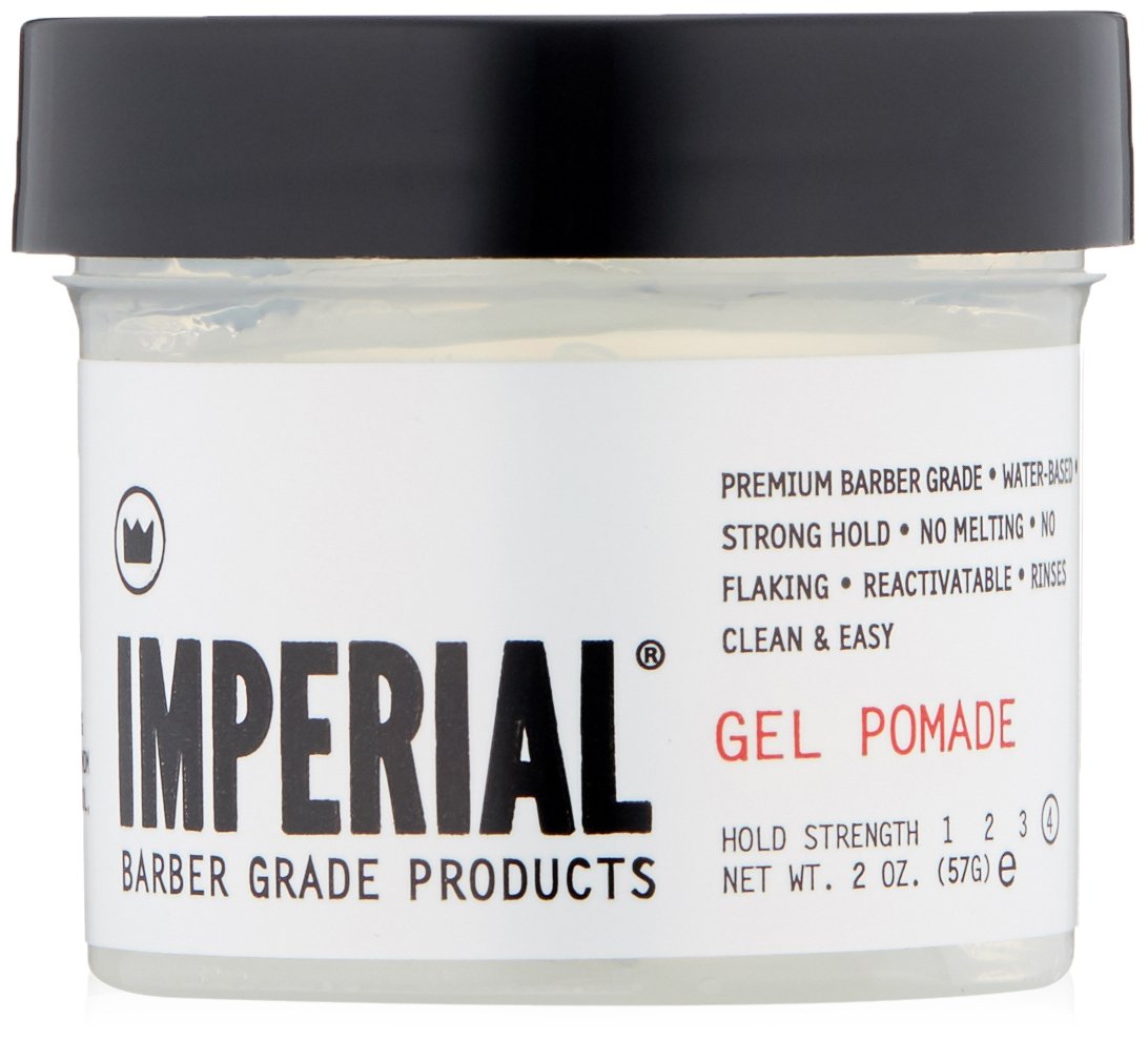 Imperial Barber Grade Products | Gel Pomade, 2 oz | TSA Approved | Travel Sized | Strong Hold | High Shine | Water-Based | Easy to Wash Out | Heat