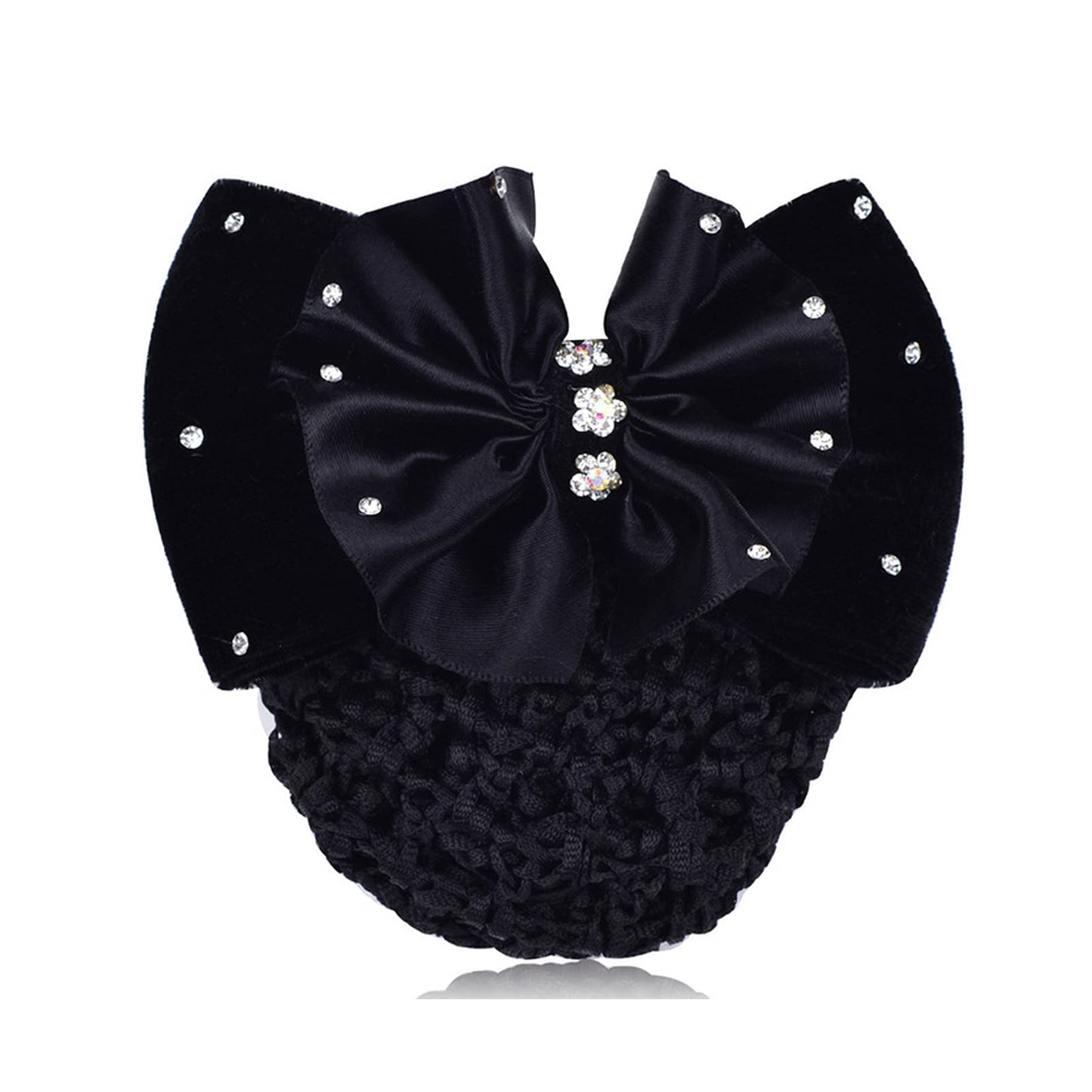 iRIIRIO 4pcs Women Hair Clips With Bows Hair Bun Cover Barrettes Net Snood Hairnet Lace Bow Bow-knot Decor Hair Clip Hairnet Mother's Day Gift