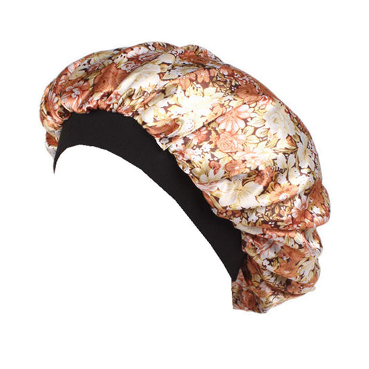 Qhome Luxury Wide Band Satin Bonnet Cap Comfortable Night Sleep Hat Hair Loss Cap Beauty and Personal Care Qhome cap
