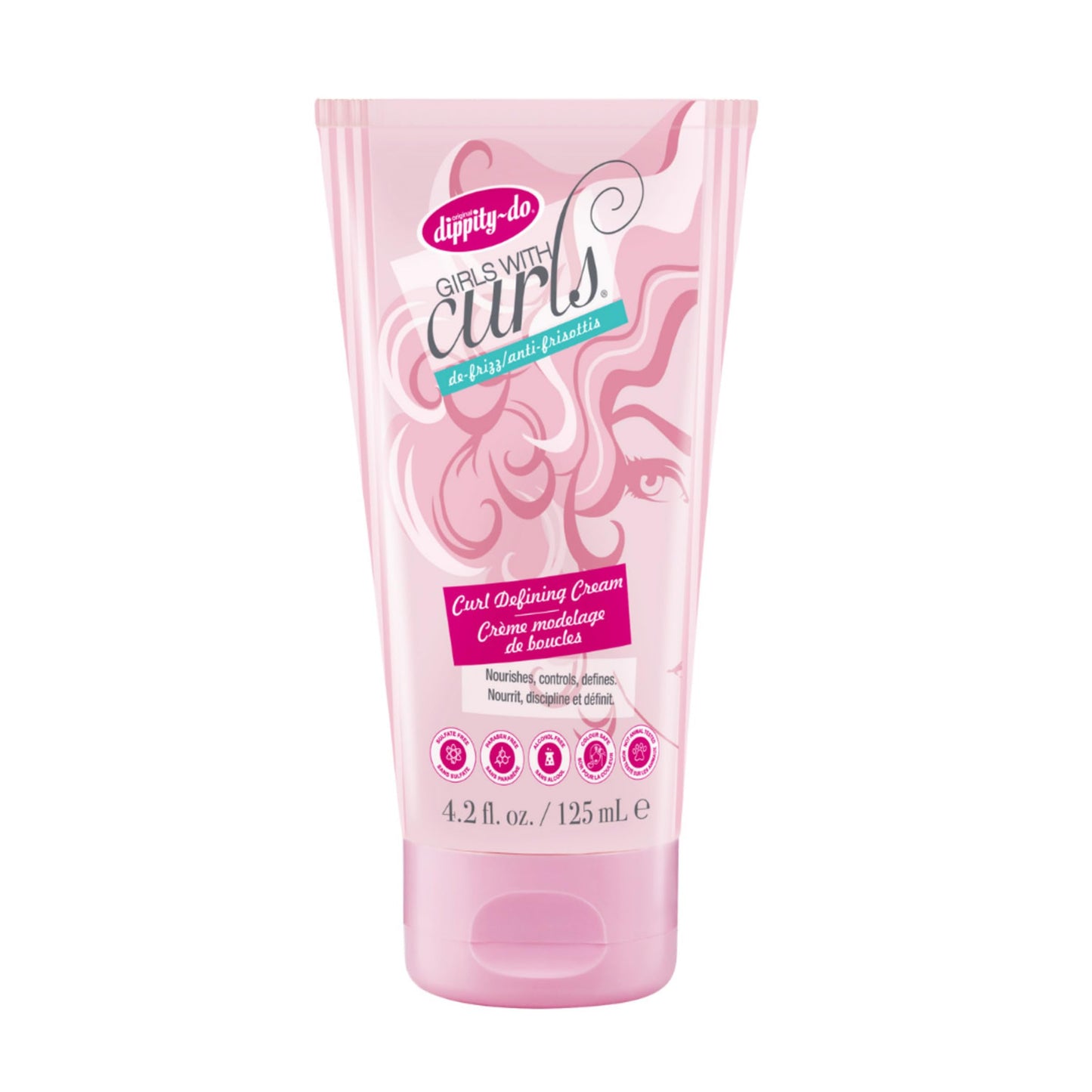 Dippity Do Girls With Curls Leave-In Curl Defining Cream, Anti-Frizz Styling for Curly & Wavy Hair, Smoothing Cream For Frizzy Hair, Shea Butter