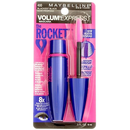 Maybelline Volume' Express The Rocket Washable Mascara, Blackest Black [400], 0.3 Ounce